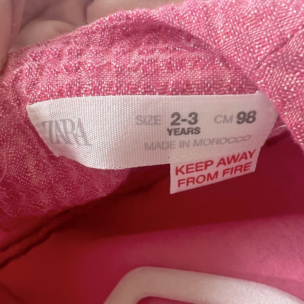 Zara Pink Textured Dress for Kids size 2-3 years - Picture 5 of 5